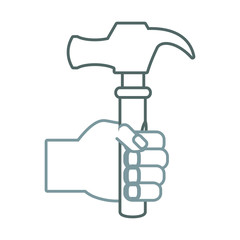 hand with hammer  vector  illustration