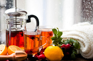 tea with rose hips, antioxidant, vitamins