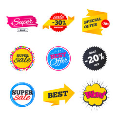 Sale banners templates. Best offers, discounts.