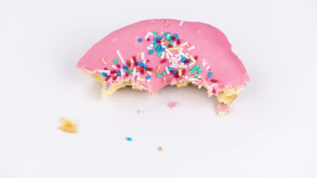 Eating a Donut (stop motion footage) in 4K UHD footage