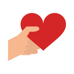 hand holding heart cartoon valentines day related icon image vector illustration design 