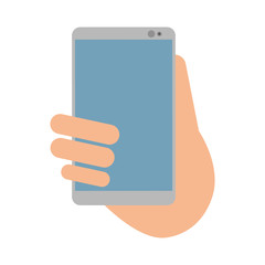 smartphone with hand icon image vector illustration design 