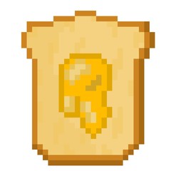 Bread with butter icon pixel art