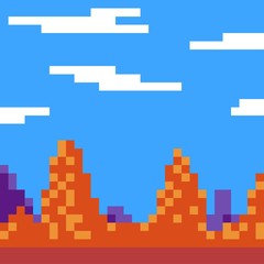 Background landscape desert pixel art