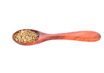 Dried oregano on a white background