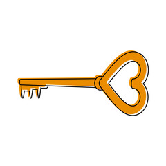 heart shape key valentines day related icon image vector illustration design 
