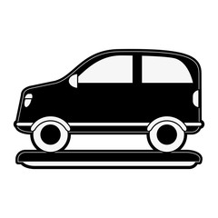 car sideview icon image vector illustration design  black and white