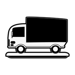 delivery truck icon image vector illustration design  black and white