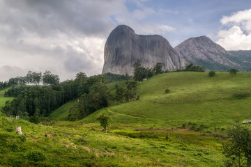 Pedra Azul vista da Rota do Lagarto, na Região das Montanhas Capixabas, Espirito Santo, Brasil.