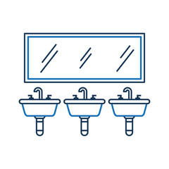 three sink mirror for toilet bathroom equipment