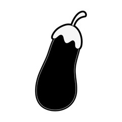 eggplant aubergine vegetable icon image vector illustration design  black and white