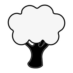 broccoli vegetable icon image vector illustration design  black and white