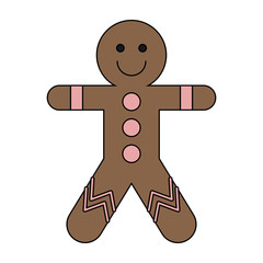 gingerbread man cookie christmas related icon image vector illustration design 