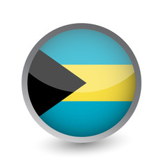 Bahamas Flag Round Glossy Icon