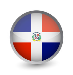 Dominican Republic Flag Round Glossy Icon