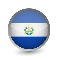El Salvador Flag Round Glossy Icon