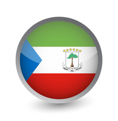 Fototapeta premium Equatorial Guinea Flag Round Glossy Icon