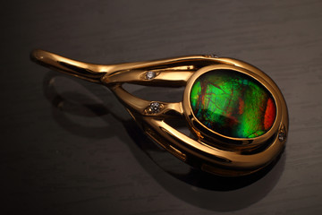 necklace with precious gems and diamonds opal