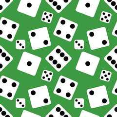Vector Seamless Pattern Background of lucky Dices. Flat design Vector Illustration EPS
