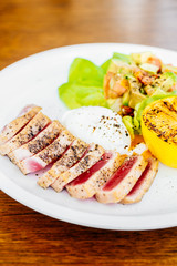 Grilled Tuna tartare with avocado and tomato