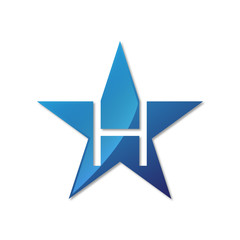 initial letter logo star blue color