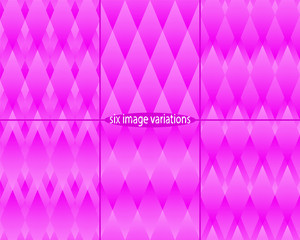 Abstract seamless pink pattern in six variations.