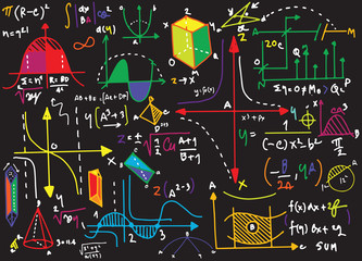 Physical formulas and phenomenon. hand-drawn illustration. sciene
