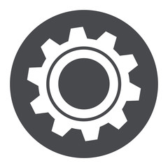 gear circle grey icon