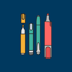 Vector of stationery doodle style