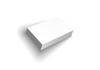 Realistic business card mock up on white background. isolated name card. copy space on paper card mock up.