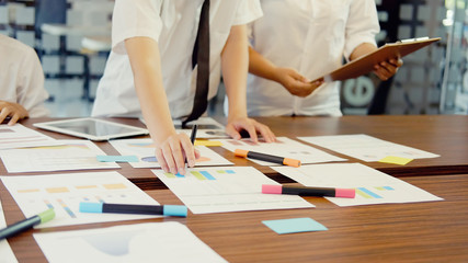 Startup diversity teamwork meeting. Business Team Meeting Brainstorming Working Concept.