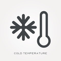 Silhouette icon cold temperature