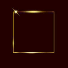 Golden square frame. Vector