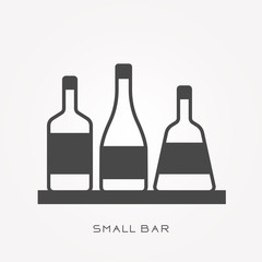 Silhouette icon small bar
