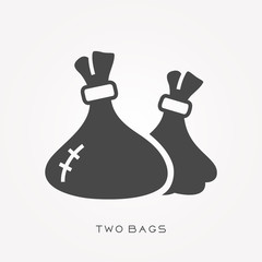 Silhouette icon two bags