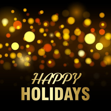 Abstract happy holiday background with dot lights. Vector.