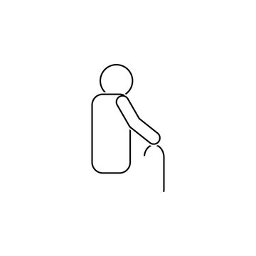 recommend clip art: Man walking with cane icon 