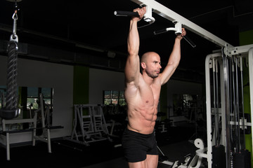 Man in Gym Showing His Well Trained Body