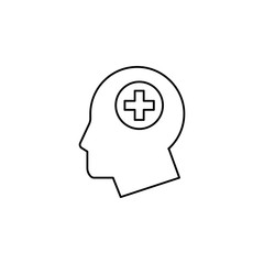 human head with medical cross icon