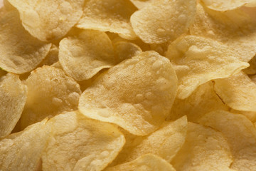 Potato chips texture background,potatoes pattern.