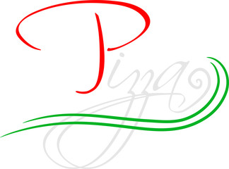 flagge farben cool logo italien schrift text liebe lieblingsessen paprika teil stücke pizza rund groß comic cartoon clipart salami