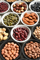 collection of different legumes for background