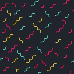 Fototapeta na wymiar Abstract seamless pattern memphis styles. Colorful geometric background set, Vector illustration