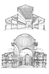 Ancient Christian churches.