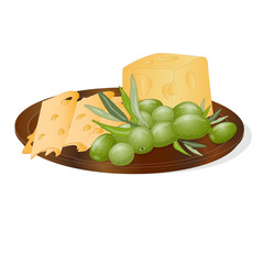 Cheese organic milk fresh food illustration.