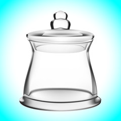 Empty glass jar vector 