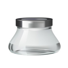 glass bottles empty transparent. realistic objects on isolated background.