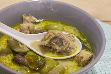 Green Curry With Chicken on bowl