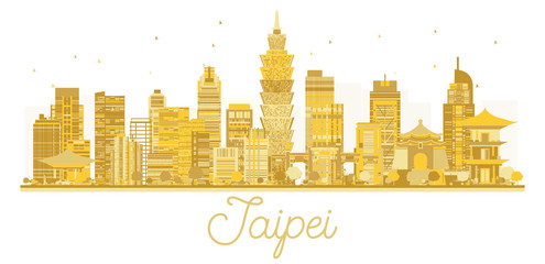 Obraz premium Taipei City skyline golden silhouette.