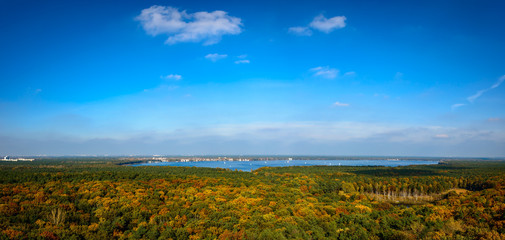 Fototapeta premium Panoramablick über den Großen Müggelsee im Herbst